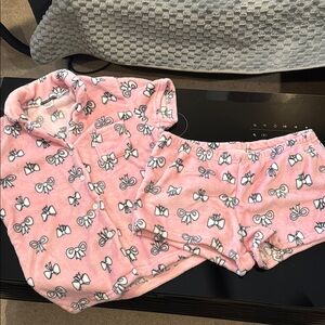 Not a Morning Person Pink Bow Womens Pajama Set